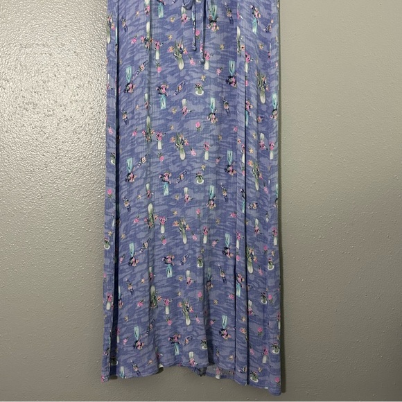 Vintage Caren Desiree Company CDC Button Front Maxi Dress Sz 10 Flower Vases 90s - Picture 7 of 8